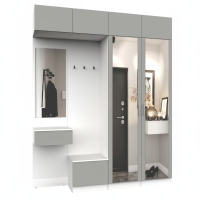 Набор мебели для прихожей "Марсель-209" МР 01-209 В2490 Ш2000 Г420 (ЛДСП Шиншилла серая)